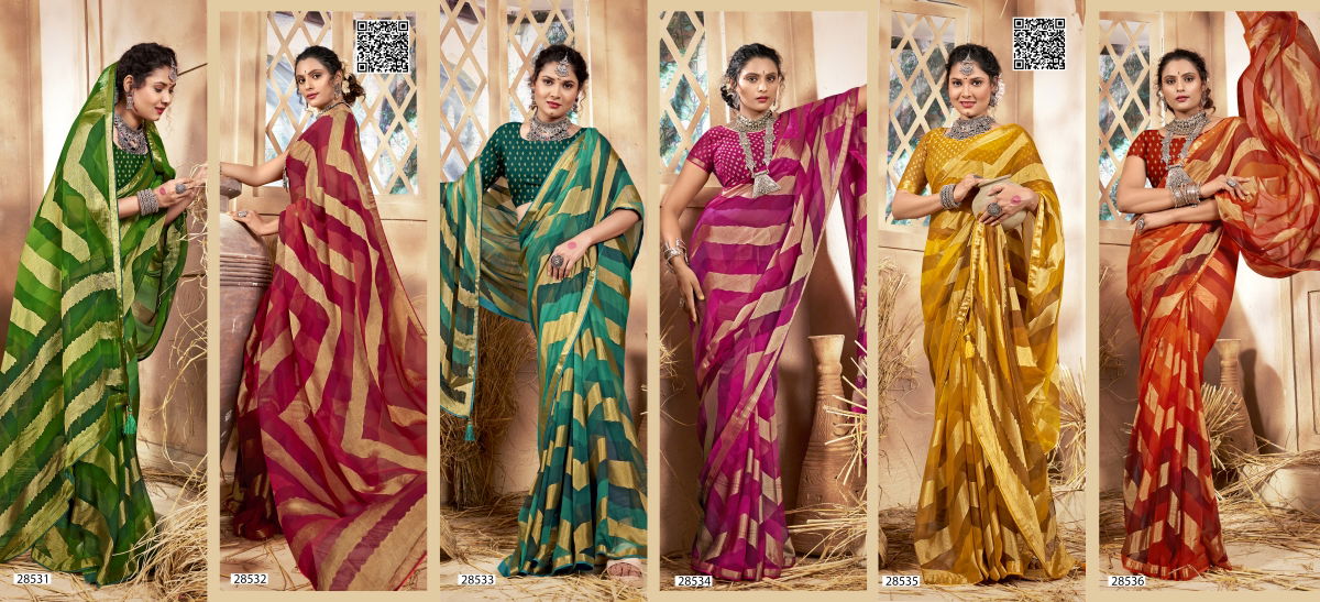 Digambari By Vallabhi Printed Designer Brasso Sarees Wholesale Shop In Surat
